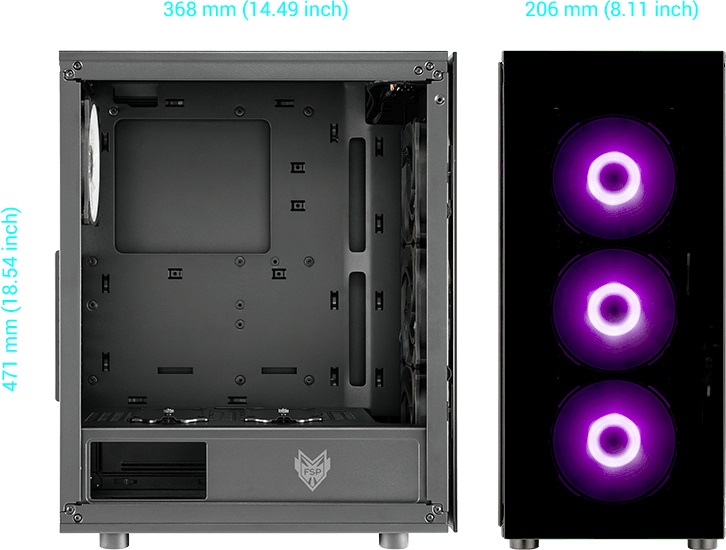 Кутия FSP Group CMT340 Plus ARGB Tempered Glass