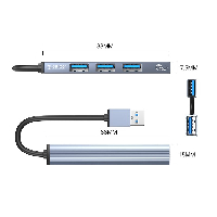 USB хъб Orico HUB 4 port USB 3.0 Aluminum - AH-A13-GY