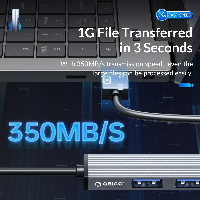 USB хъб Orico HUB 4 port USB 3.0 Aluminum - AH-A13-GY