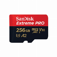 Карта памет SANDISK Extreme PRO microSDXC, 256GB, Class 10 U3, A2, V30, 140 MB/s с адаптер до SD