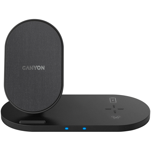 Безжично зарядно CANYON Wireless Charger WS-202 2in1 Input 5V/3A 9V/2.67A - CNS-WCS202B