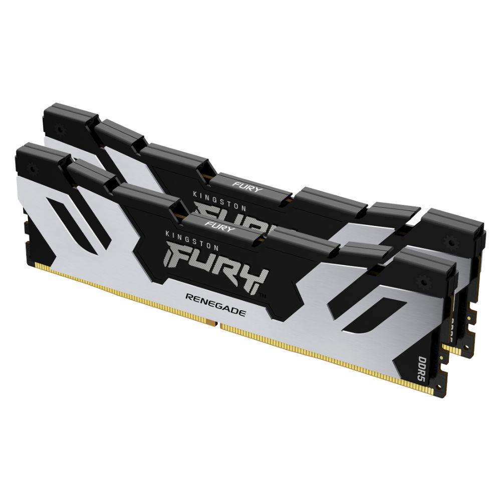 Памет Kingston Fury Renegade Silver 32GB (2x16GB) DDR5 6400MHz CL32 - KF564C32RSK2-32