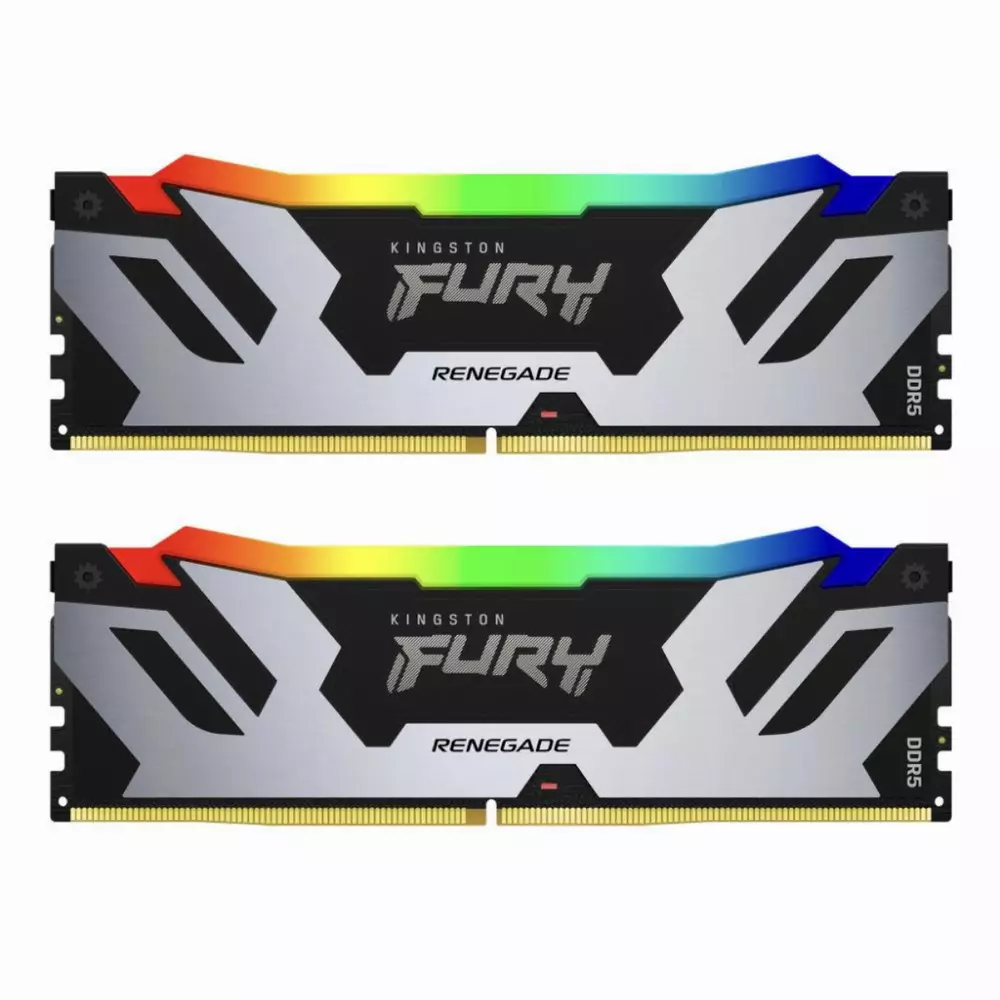 Памет Kingston Fury Renegade Silver RGB 32GB (2x16GB) DDR5 6000MHz CL32 - KF560C32RSK2-32