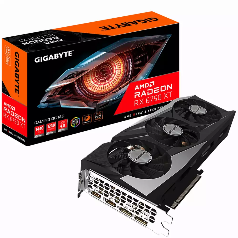 Видео карта Gigabyte AMD Radeon RX 6750 XT Gaming OC 12GB