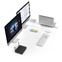 Докинг станция 10 в 1 HAMA Connect2Office Pro, USB-A, USB-C (PD), HDMI, DisplayPort, LAN/Ethernet, Сив
