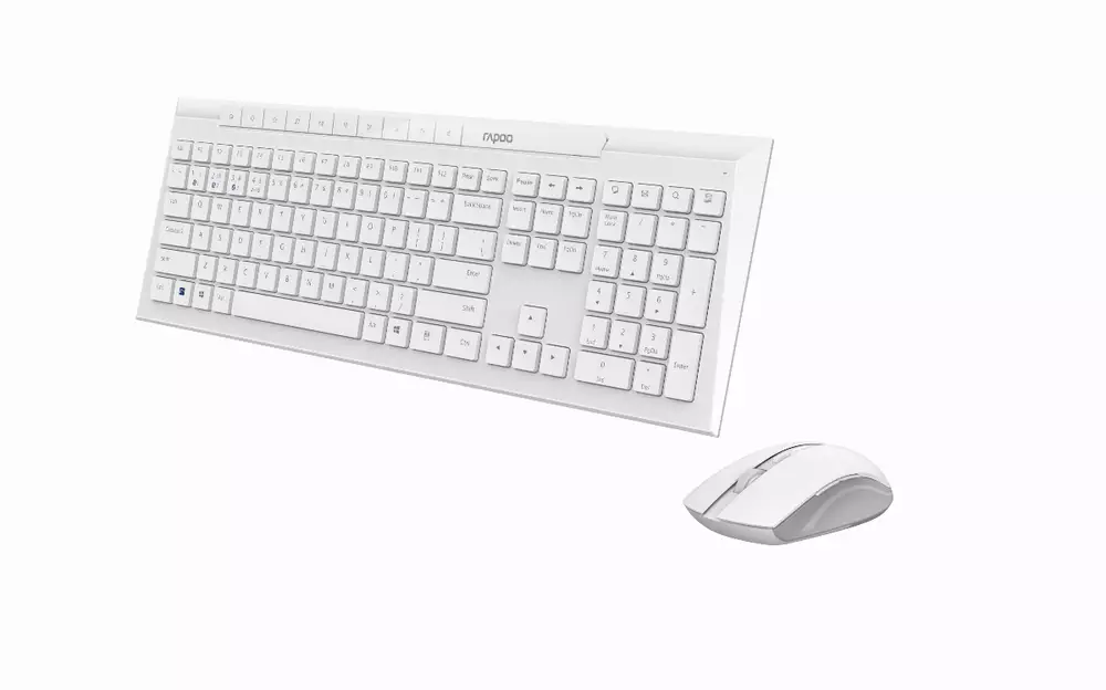 RAPOO 8210M Multi mode Wireless Keyboard und Mouse Bluetooth & 2.4Ghz Weiß