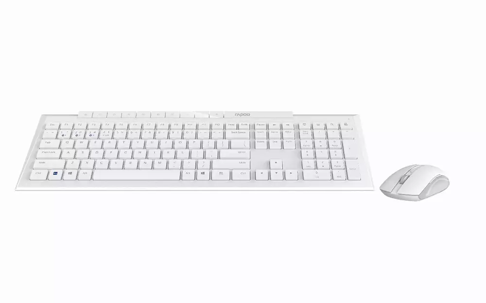 Комплект клавиатура и мишка безжични RAPOO 8210M Multi mode Bluetooth & 2.4Ghz White