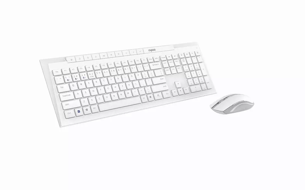 Комплект клавиатура и мишка безжични RAPOO 8210M Multi mode Bluetooth & 2.4Ghz White