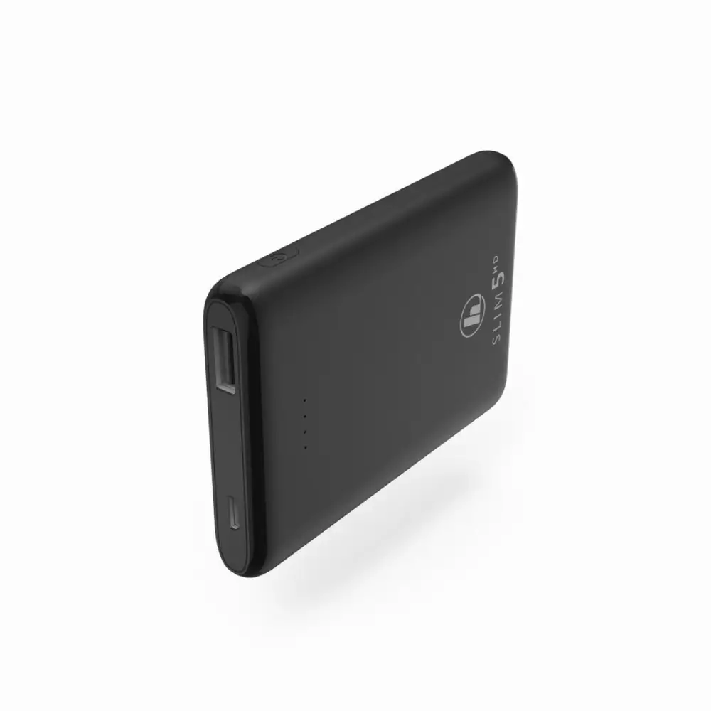 Външна батерия HAMA SLIM 5HD, 5000 mAh, LiPolym, 1 x USB-A, Черен