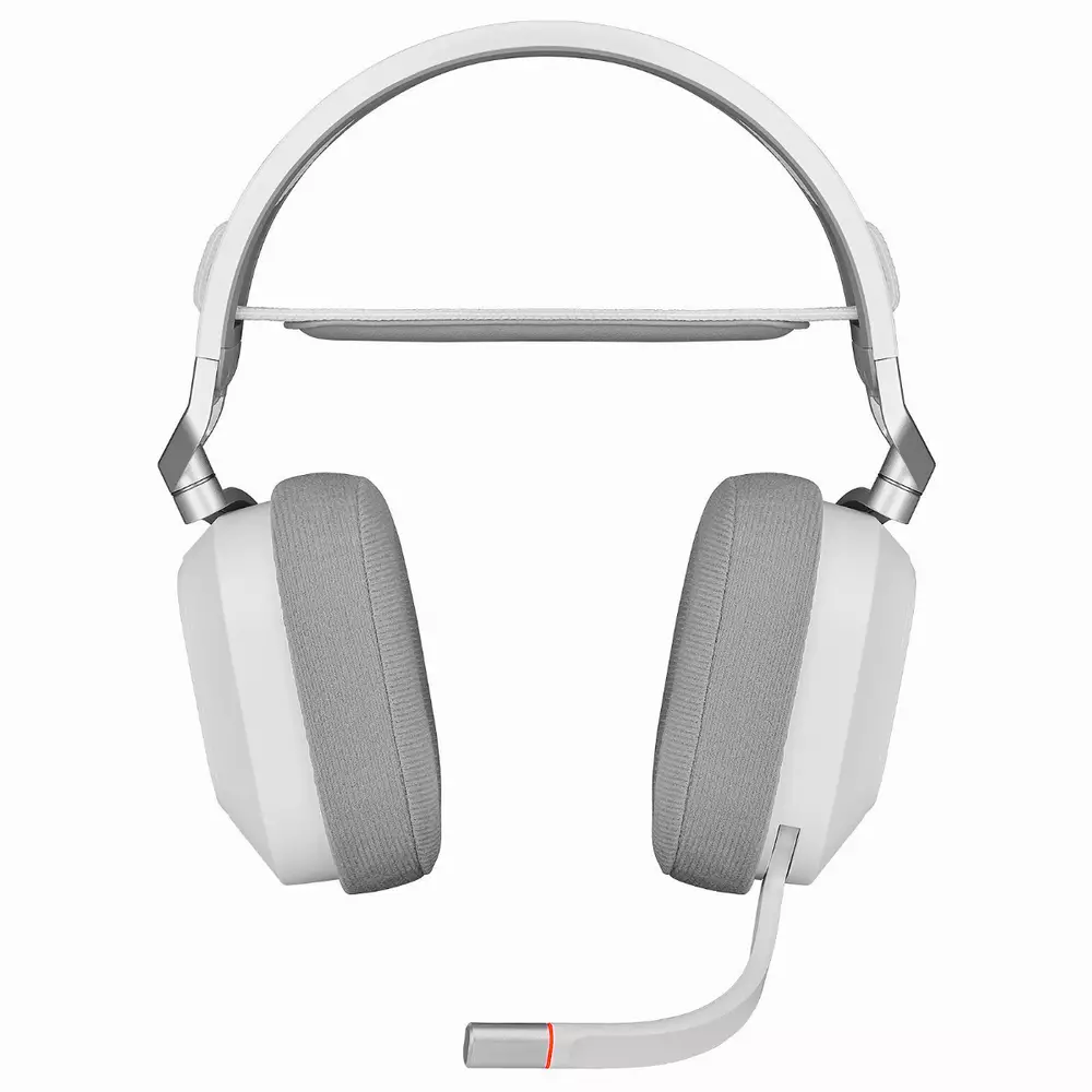 Геймърски слушалки Corsair HS80 RGB WIRELESS Premium Gaming Headset with Spatial Audio White (EU) - CA-9011236-EU