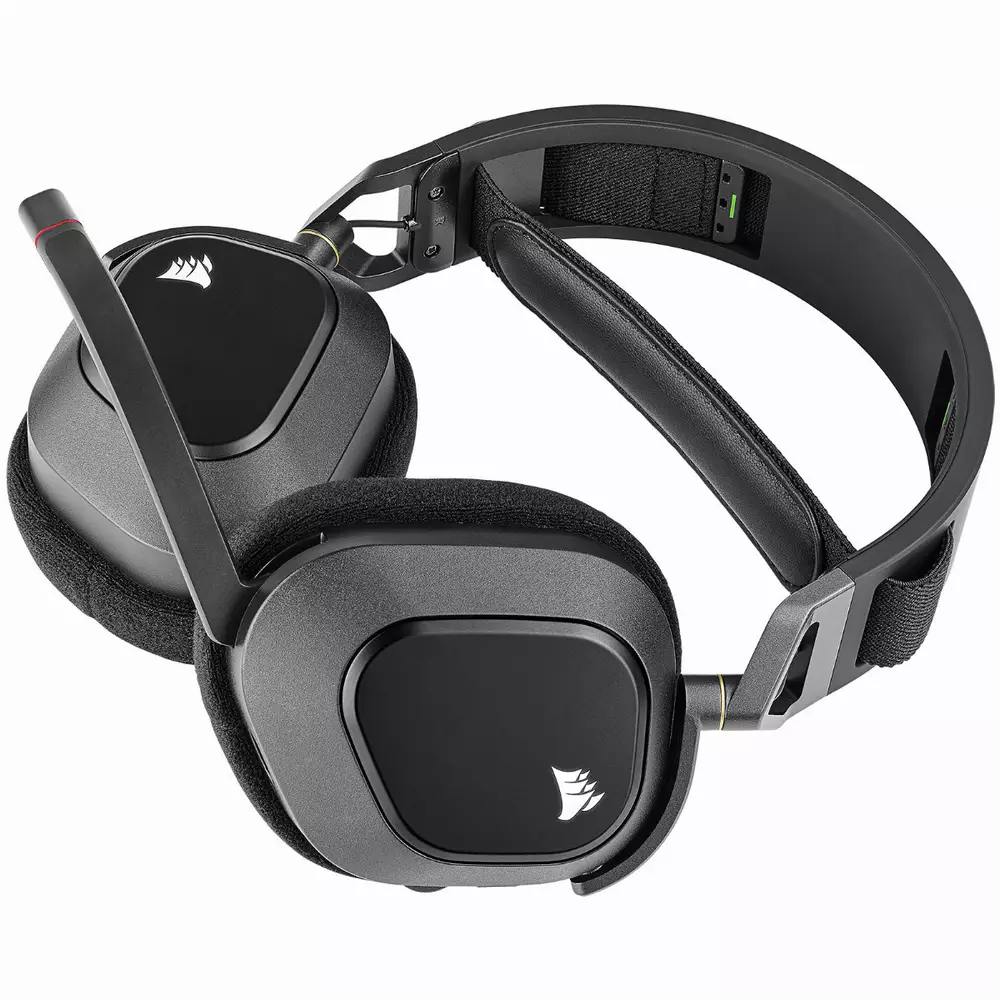 Геймърски слушалки Corsair HS80 RGB WIRELESS Premium Gaming Headset Spatial Audio Carbon (EU) - CA-9011235-EU