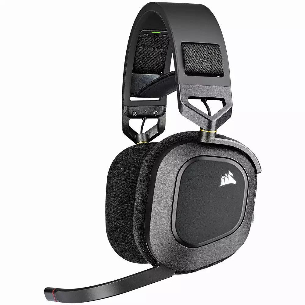 Геймърски слушалки Corsair HS80 RGB WIRELESS Premium Gaming Headset Spatial Audio Carbon (EU) - CA-9011235-EU