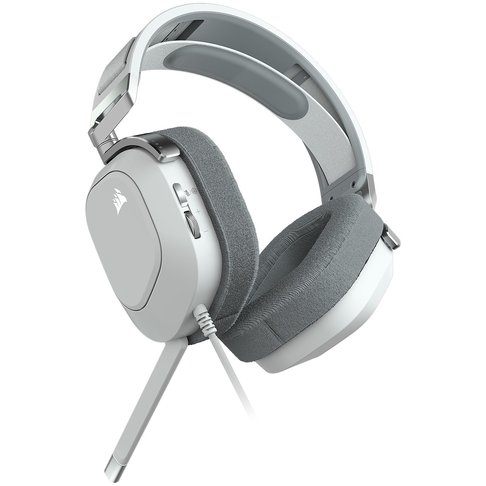 Геймърски слушалки Corsair HS80 RGB USB Wired Gaming Headset White (EU) - CA-9011238-EU