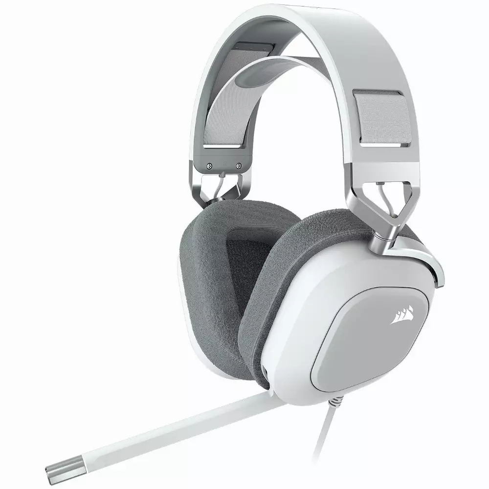 Геймърски слушалки Corsair HS80 RGB USB Wired Gaming Headset White (EU) - CA-9011238-EU
