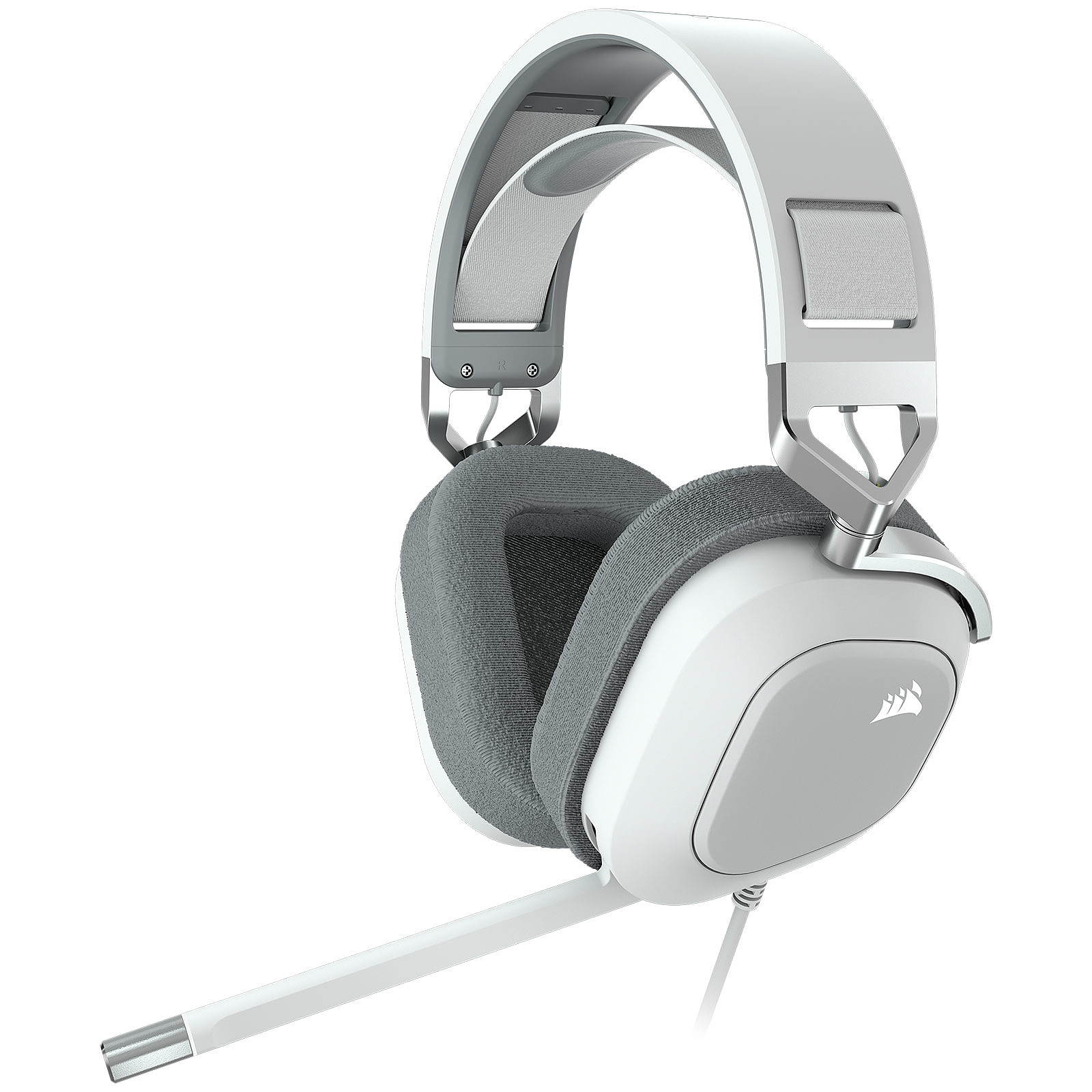 Геймърски слушалки Corsair HS80 RGB USB Wired Gaming Headset White (EU) - CA-9011238-EU