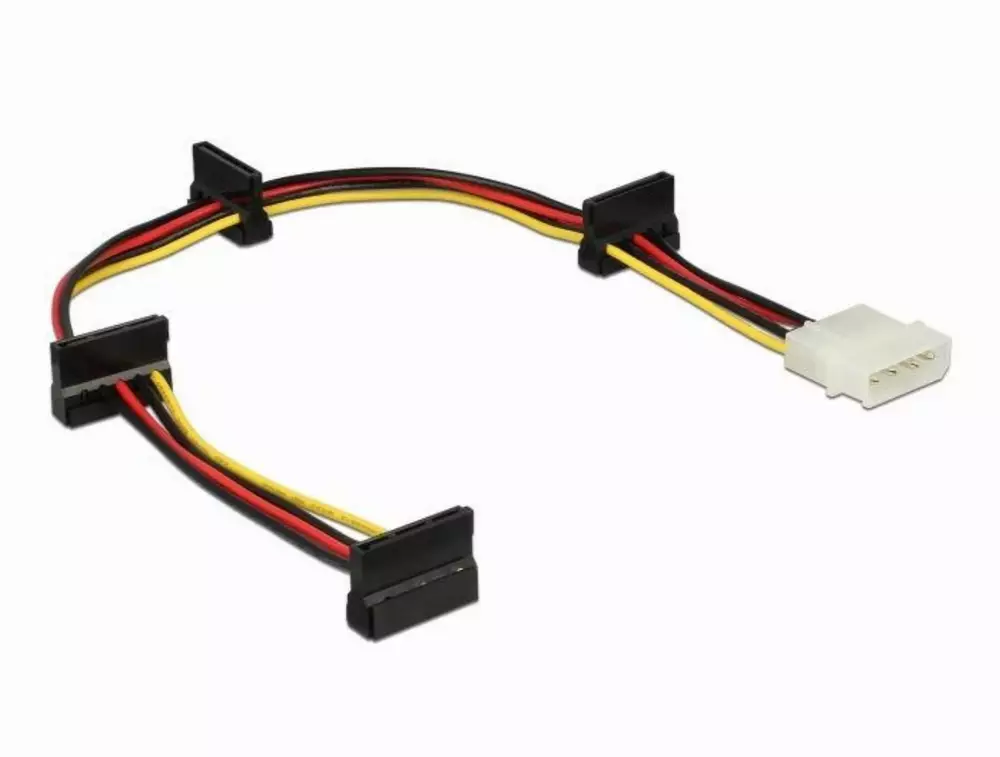Power Molex 4 Pin > 4 x SATA 15 Pin, 40cm