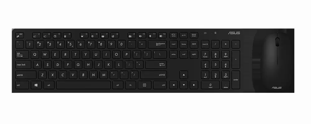 Клавиатура с мишка ASUS W5000 Wireless Keyboard + Mouse Black - 90XB0430-BKM2C0