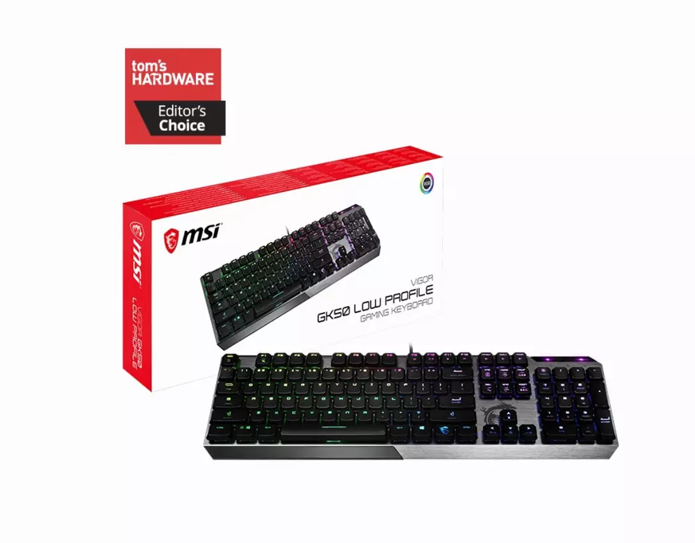 Gaming μηχανικό πληκτρολόγιο MSI VIGOR GK50 LOW PROFILE RGB Kailh Switches