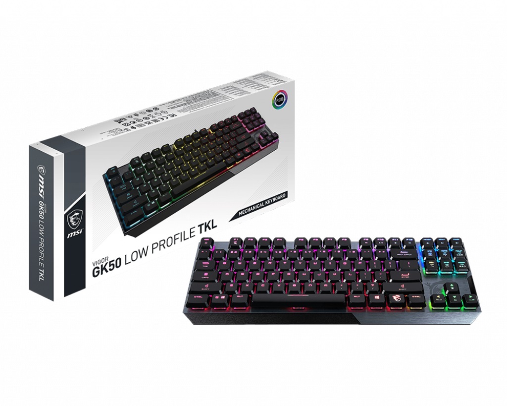 Геймърска механична клавиатура MSI VIGOR GK50 LOW PROFILE TKL Kailh Low Profile White