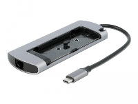 Докинг станция Delock USB-C с M.2 слот за SSD - HDMI 4K30Hz, Gigabit LAN, 2xUSB-A, USB-C, Сив