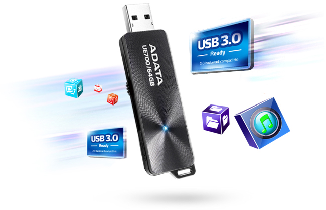 USB памет Adata UE700 64GB USB 3.0 - AUE700-64G-CBK
