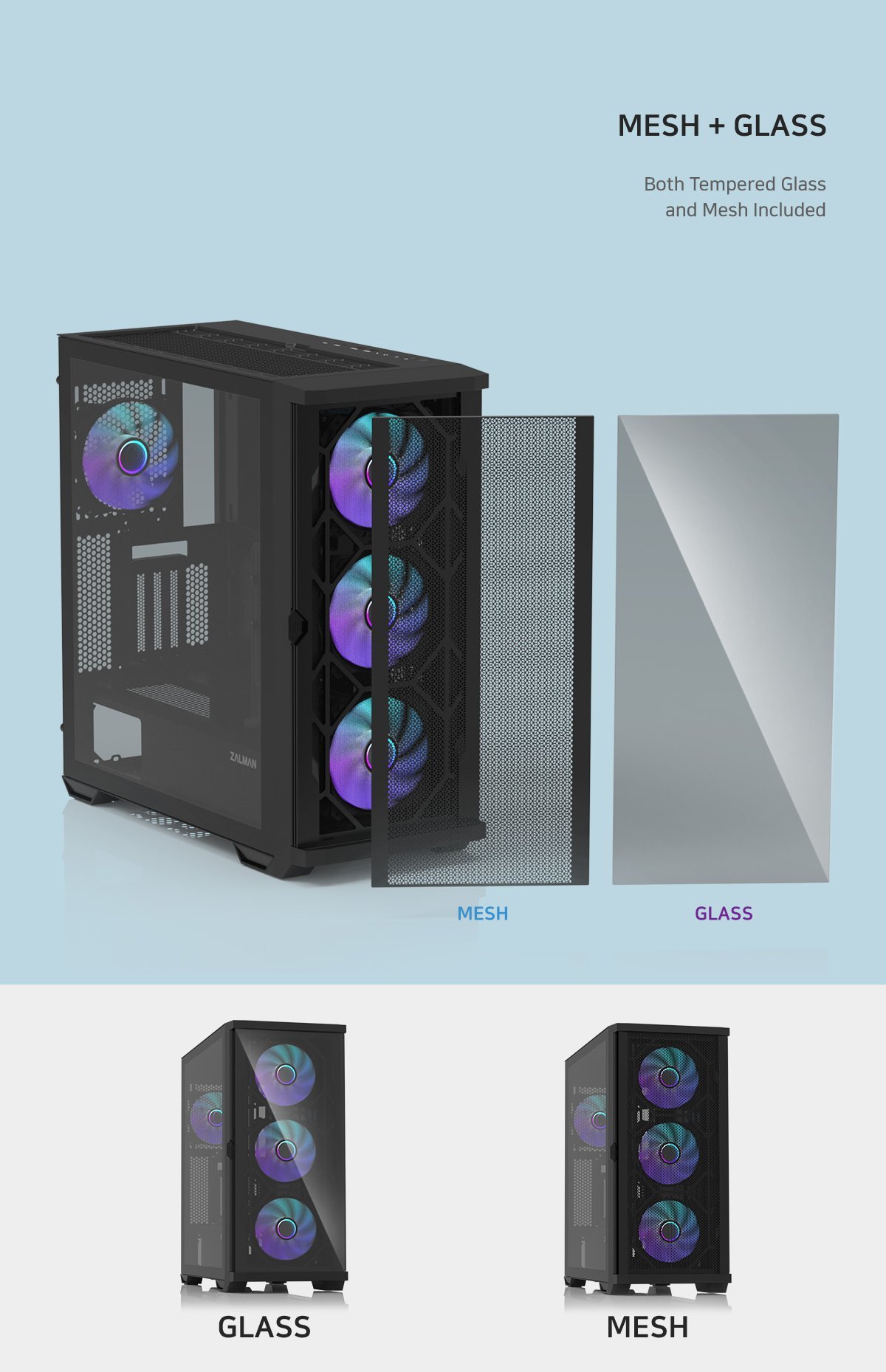 Кутия Zalman Z10 DUO Mesh TG EATX Case ARGB