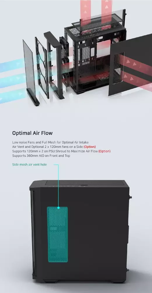 Кутия Zalman Z10 DUO Mesh TG EATX Case ARGB