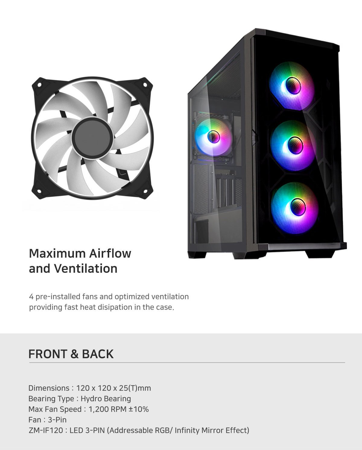 Кутия Zalman Z10 DUO Mesh TG EATX Case ARGB