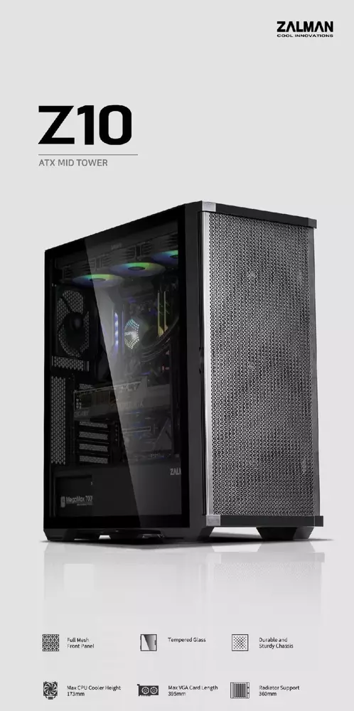 Кутия Zalman Z10 Mesh TG EATX Case