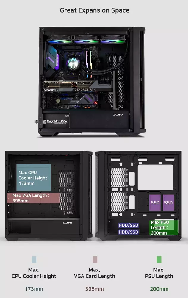 Кутия Zalman Z10 Mesh TG EATX Case