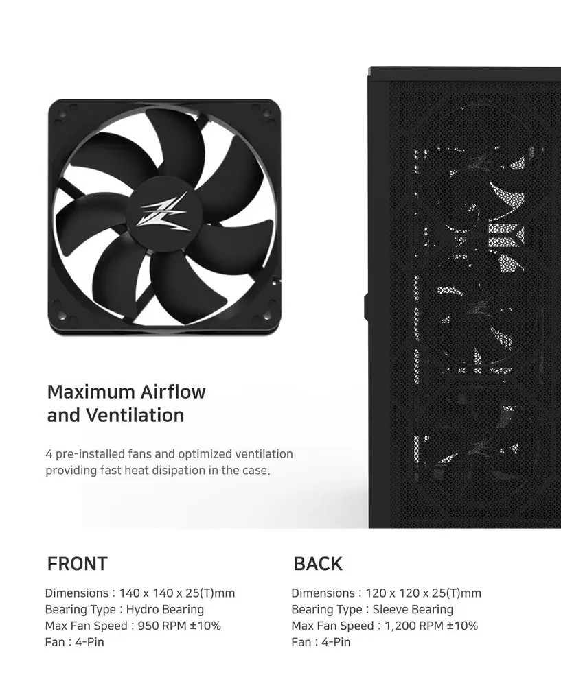 Кутия Zalman Z10 Mesh TG EATX Case