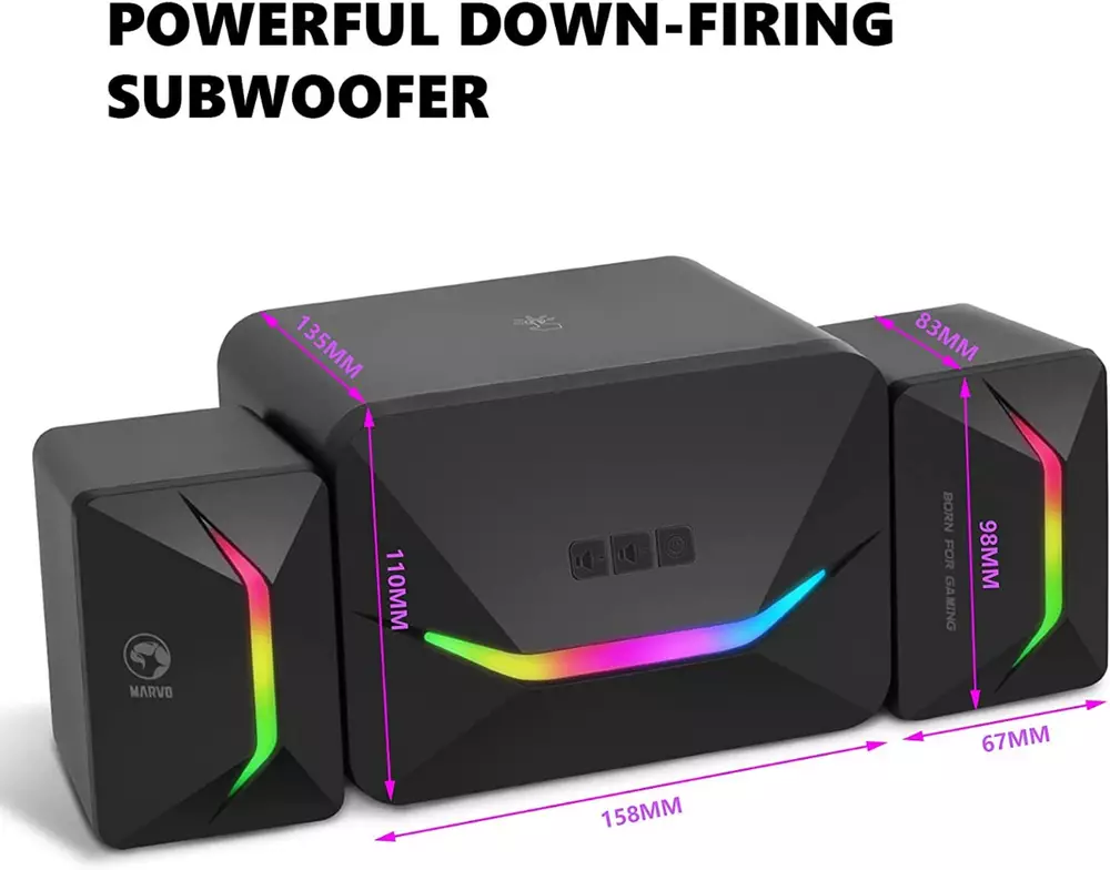 Marvo тонколони Gaming Speakers 2.1 11W RGB - MARVO-SG-235