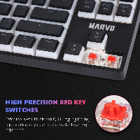 Mеханична клавиатура Marvo Gaming Mechanical Keyboard KG946 Red switches, TKL, Wrist Rest, Rainbow