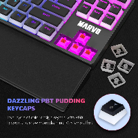 Mеханична клавиатура Marvo Gaming Mechanical Keyboard KG946 Red switches, TKL, Wrist Rest, Rainbow