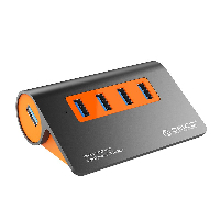 Orico хъб USB 3.1 Gen2 10Gbps HUB 4 port Aluminum Grey/Orange - M3H4-G2-OG