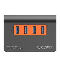 Orico хъб USB 3.1 Gen2 10Gbps HUB 4 port Aluminum Grey/Orange - M3H4-G2-OG