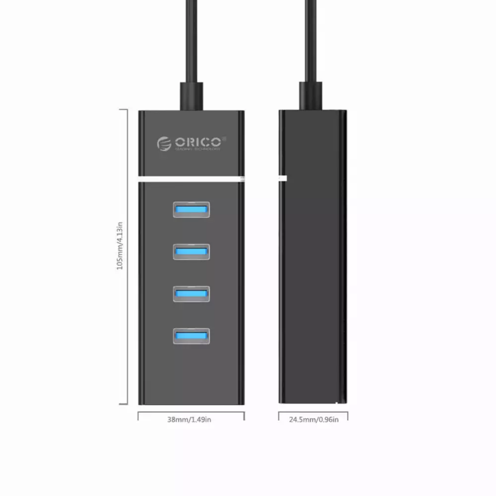 Orico хъб USB3.0 HUB 4 port black - W6PH4-U3-V1-BK