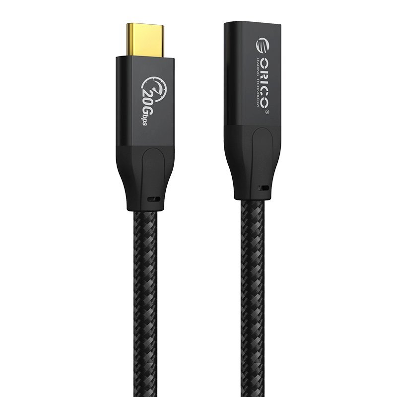 Orico Cable USB 3.2 Gen2x2 - Type-C Male to Female Extension PD100W 20Gbps 1.0m Black - CY32-10-BK