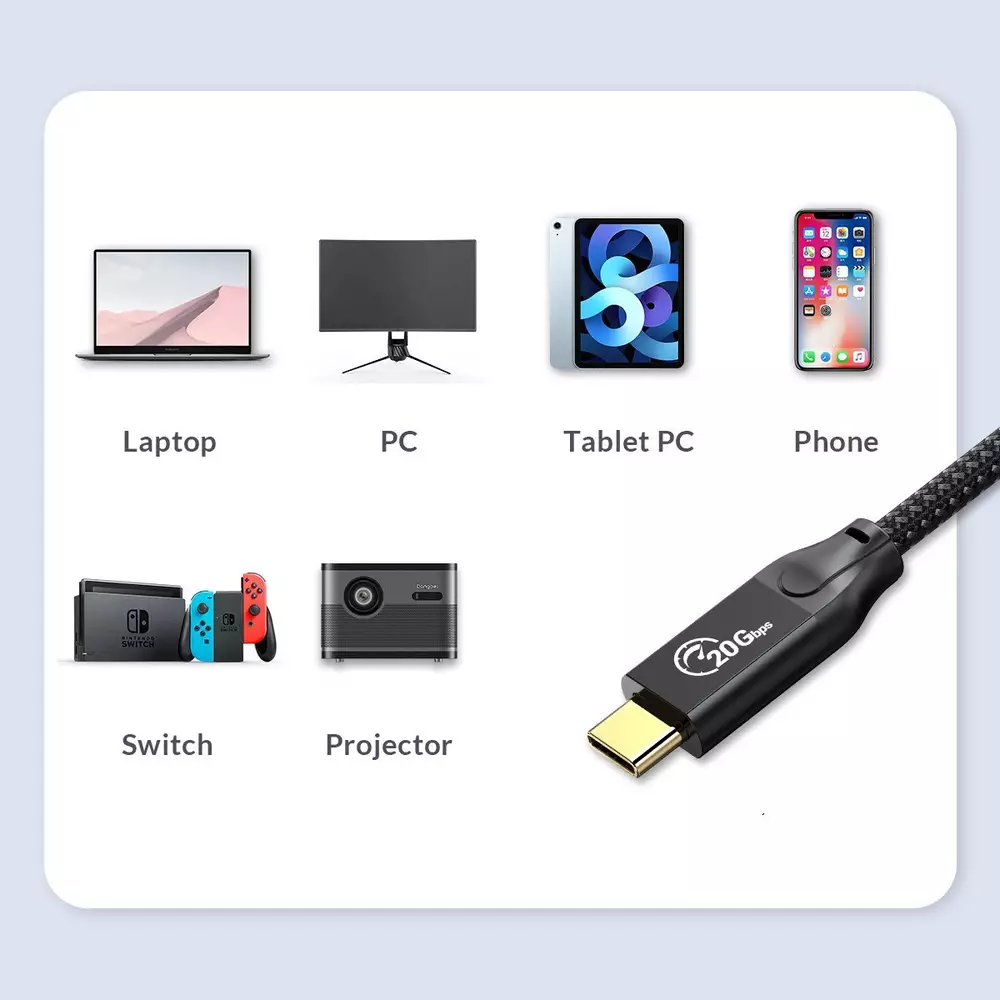 Orico Cable USB 3.2 Gen2x2 - Type-C Male to Female Extension PD100W 20Gbps 1.0m Black - CY32-10-BK