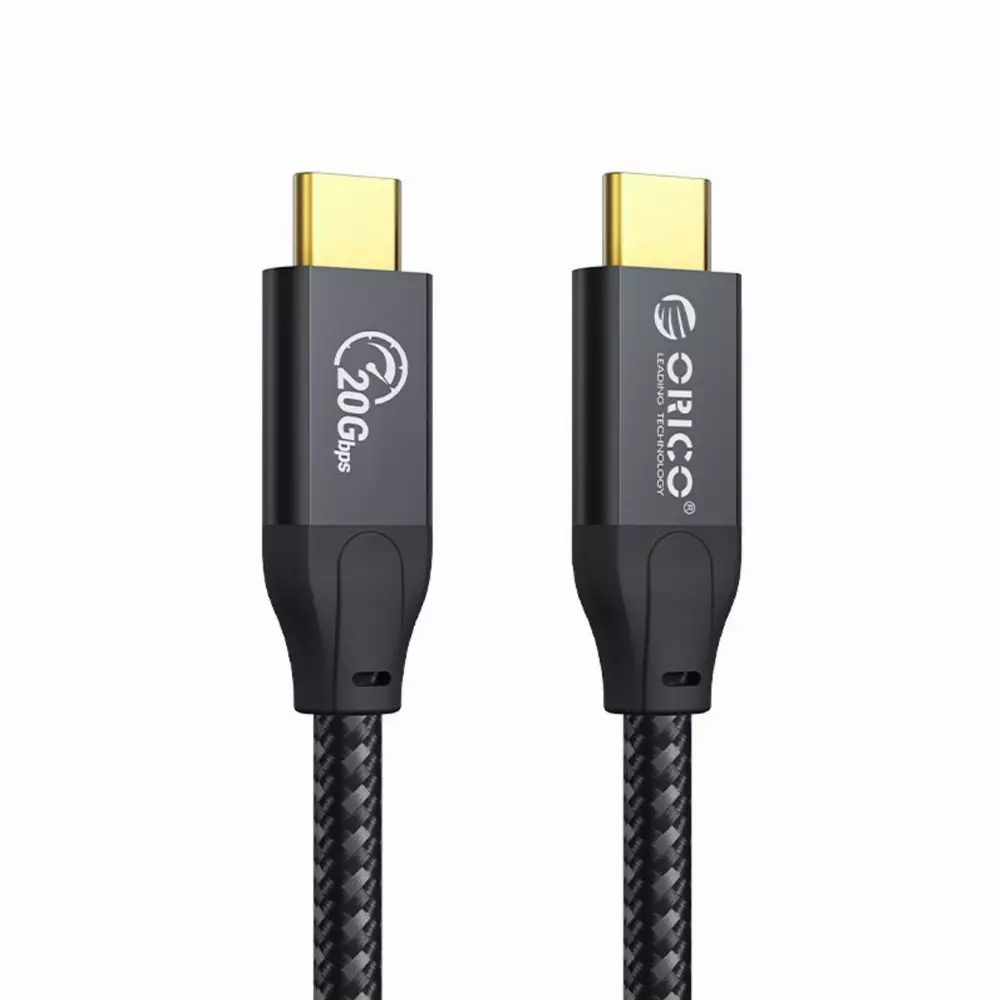 Orico кабел Cable USB 3.2 Gen2x2 - Type-C to Type-C PD100W 20Gbps 0.5m Black - CM32-05-BK