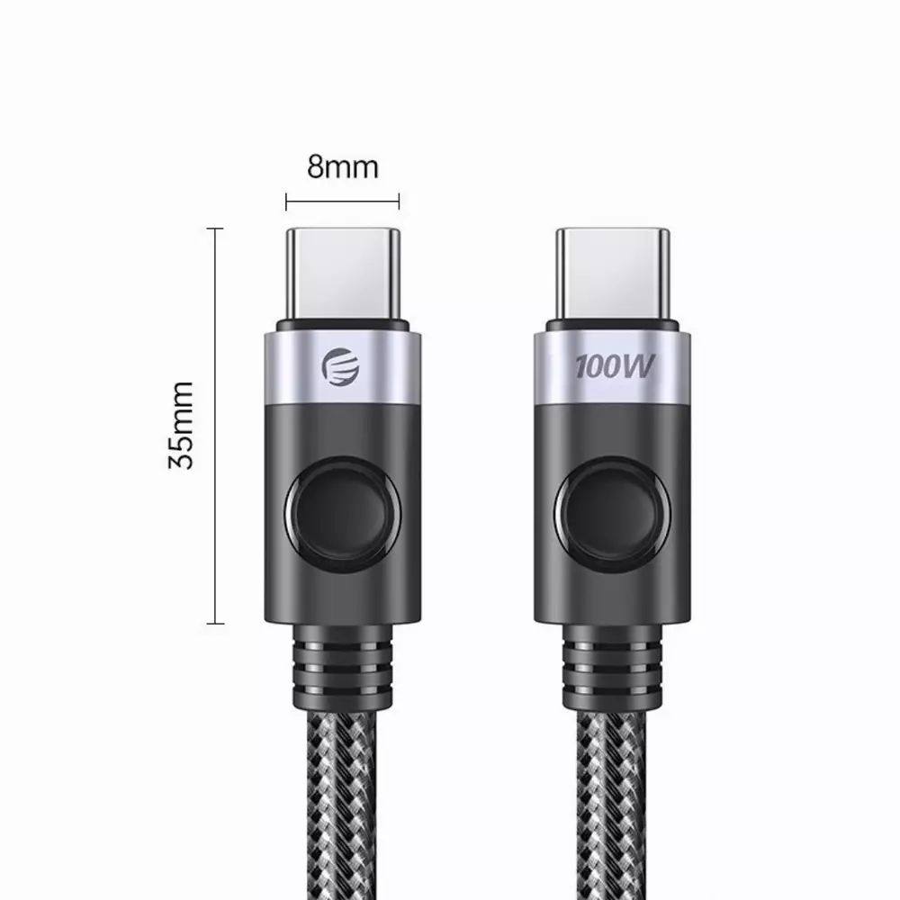 Orico кабел Cable USB C-to-C PD 100W Charging 1.5m Black - C2CZ-BK-15