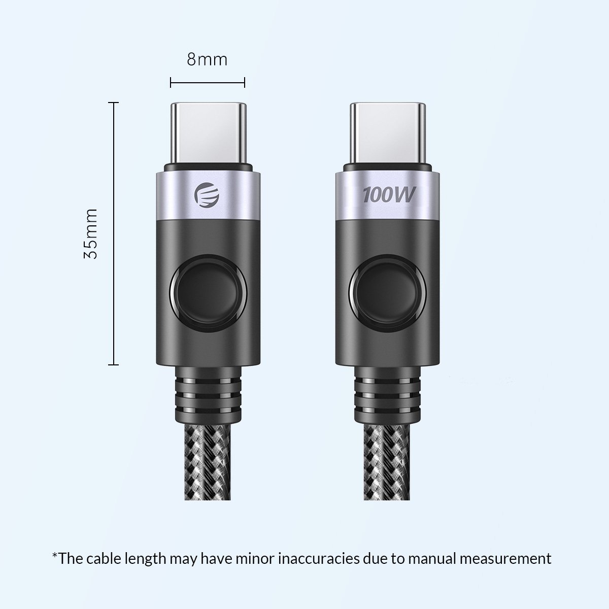 Orico кабел Cable USB C-to-C PD 100W Charging 1.5m Black - C2CZ-BK-15