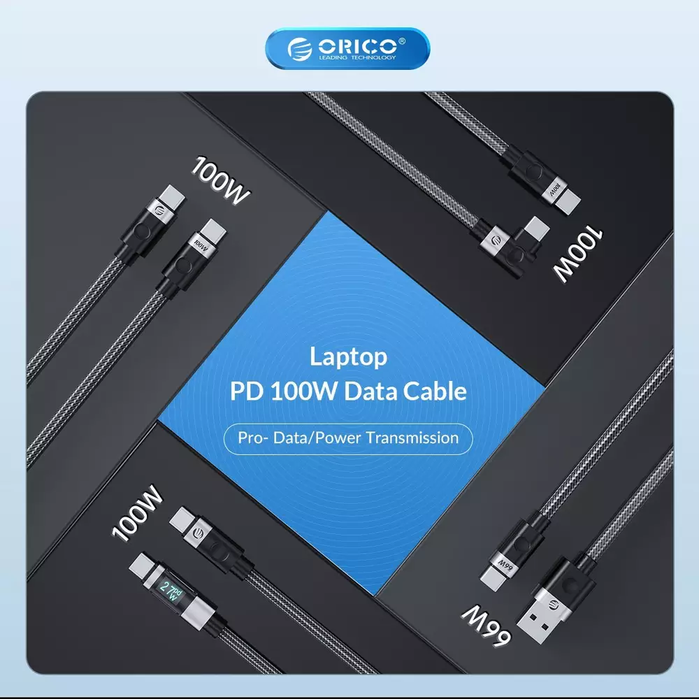 Orico кабел Cable USB C-to-C PD 100W Charging 1.5m Black - C2CZ-BK-15