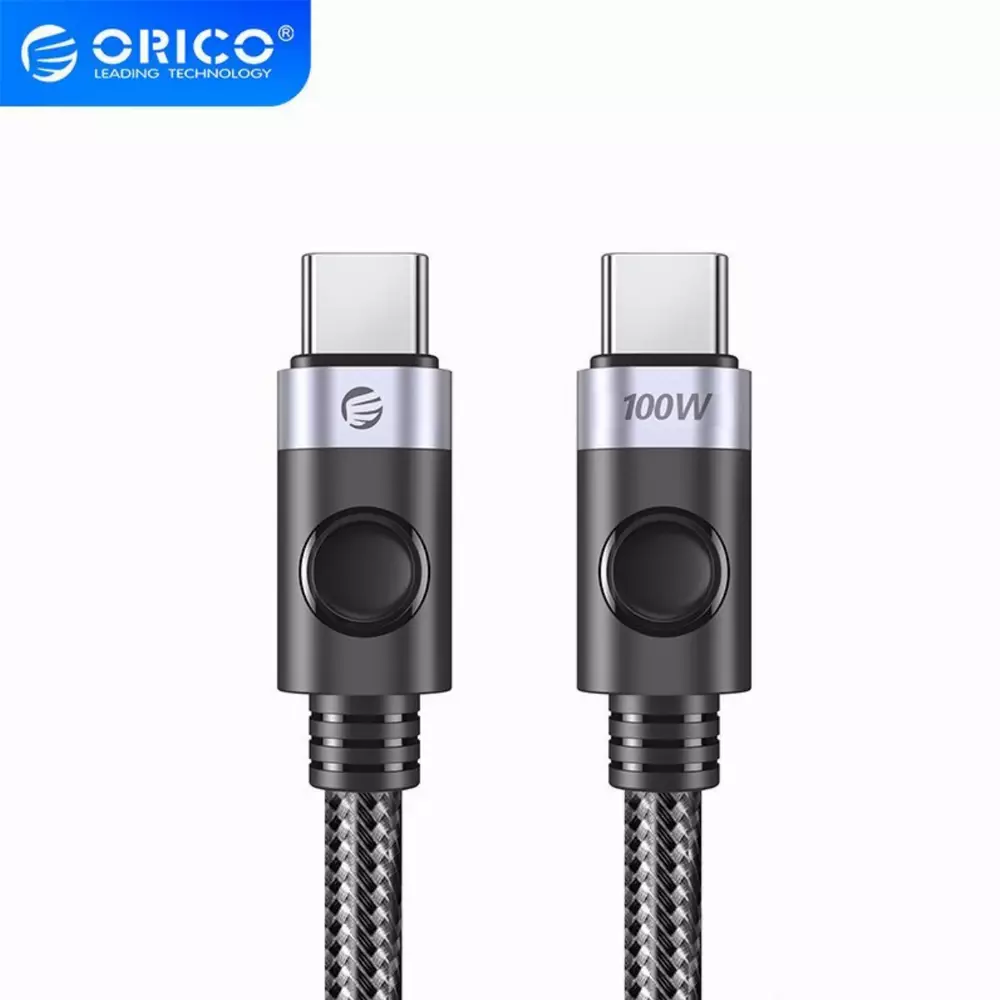 Orico кабел Cable USB C-to-C PD 100W Charging 1.0m Black - C2CZ-BK-10