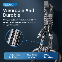 Orico кабел Cable USB C-to-C PD 100W Charging 1.0m Black - C2CZ-BK-10