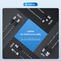 Orico кабел Cable USB C-to-C PD 100W Charging 0.5m Black - C2CZ-BK-05