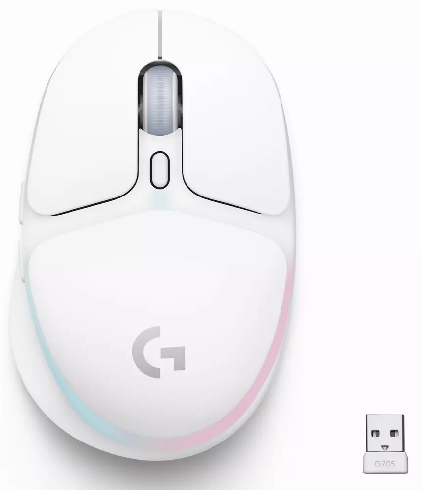 Безжична геймърска мишка Logitech G705 Wireless Gaming Mouse White - 910-006367