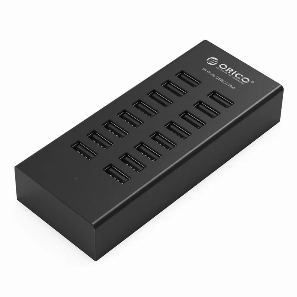 Orico хъб USB3.0 HUB 16 port with Premium Power Adapter, Black - H1613-U2