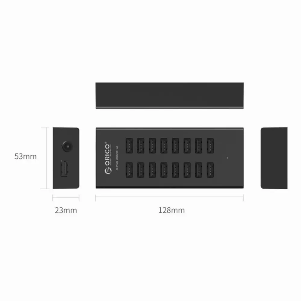 Orico хъб USB3.0 HUB 16 port with Premium Power Adapter, Black - H1613-U2
