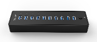 Orico хъб USB3.0 HUB 10 port with Premium Power Adapter, Black - P10-U3-V1-BK